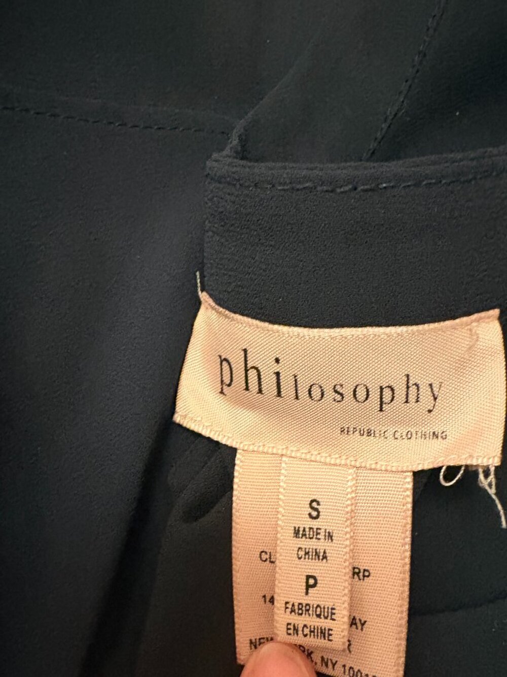 Philosophy Navy Blue Cap Sleeve Blouse Size S